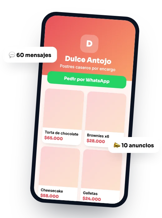 Vitrina de Negocio Listo en un celular