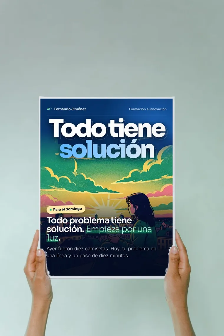 Afiche impreso con una pieza de mi plan de redes